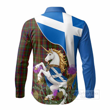 MacMaster (McMaster) Scottish Tartan Crest Unicorn Heritage Long Sleeve Button Shirts - Tartan Vibes Clothing