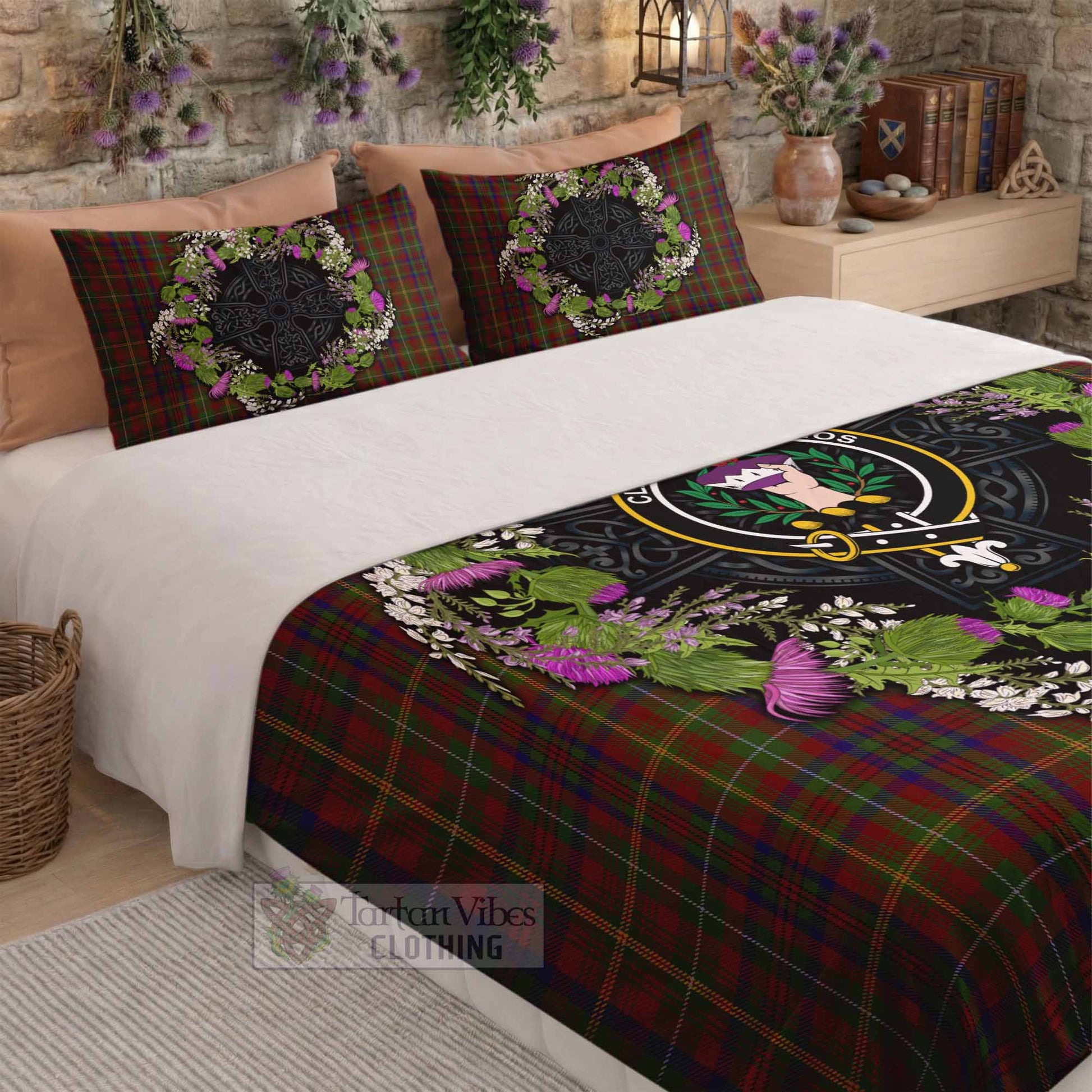 MacMaster (McMaster) Scottish Tartan White Heather With Thistle Bedding Set Beir Buaidh! - Tartan Vibes Clothing