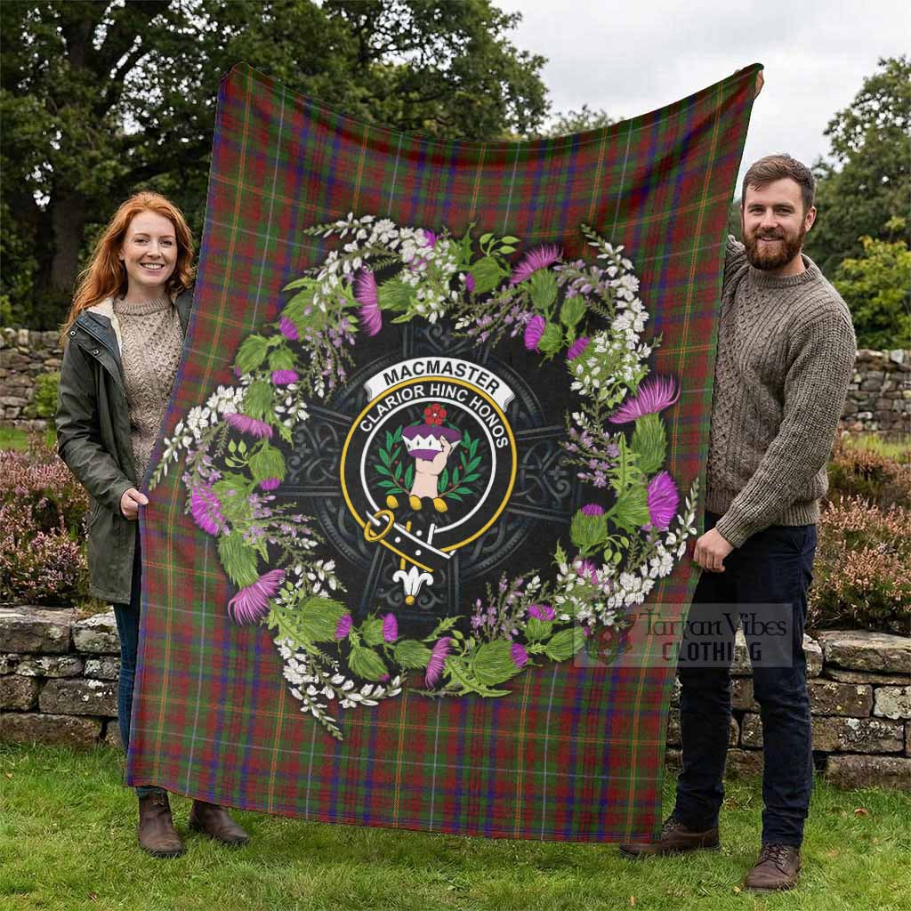 MacMaster (McMaster) Scottish Tartan White Heather With Thistle Blanket Beir Buaidh! - Tartan Vibes Clothing