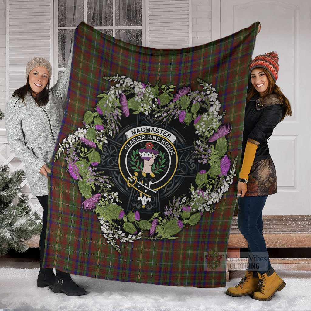 MacMaster (McMaster) Scottish Tartan White Heather With Thistle Blanket Beir Buaidh! - Tartan Vibes Clothing