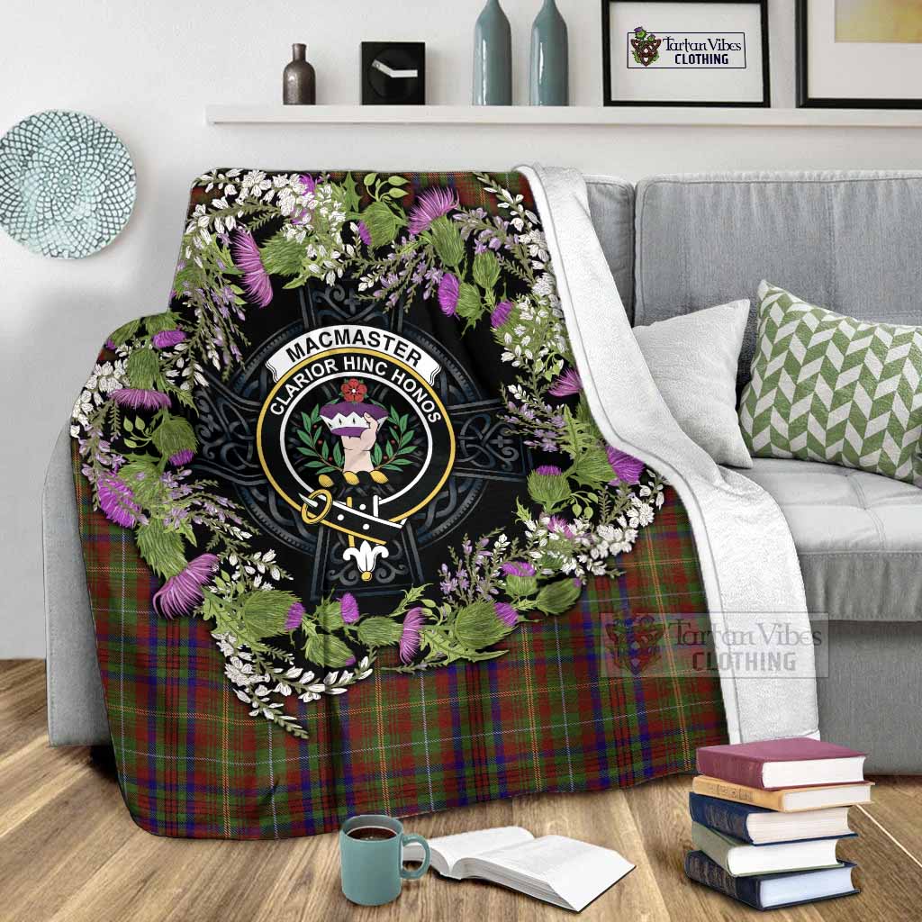 MacMaster (McMaster) Scottish Tartan White Heather With Thistle Blanket Beir Buaidh! - Tartan Vibes Clothing