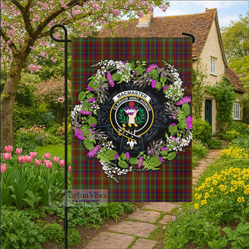 MacMaster (McMaster) Scottish Tartan White Heather With Thistle Garden Flag Beir Buaidh!