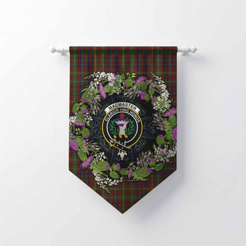 MacMaster (McMaster) Scottish Tartan White Heather With Thistle Gonfalon Beir Buaidh!