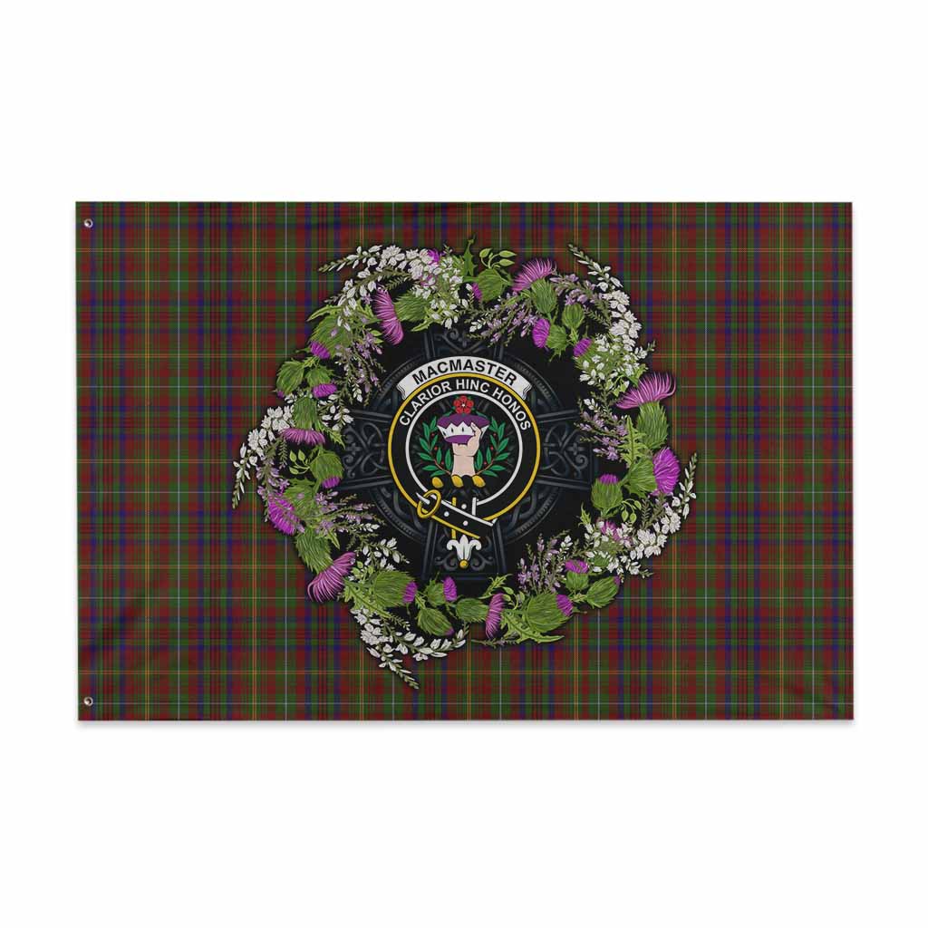 MacMaster (McMaster) Scottish Tartan White Heather With Thistle House Flag Beir Buaidh! 48*72 inch (120*180 cm) - Tartan Vibes Clothing