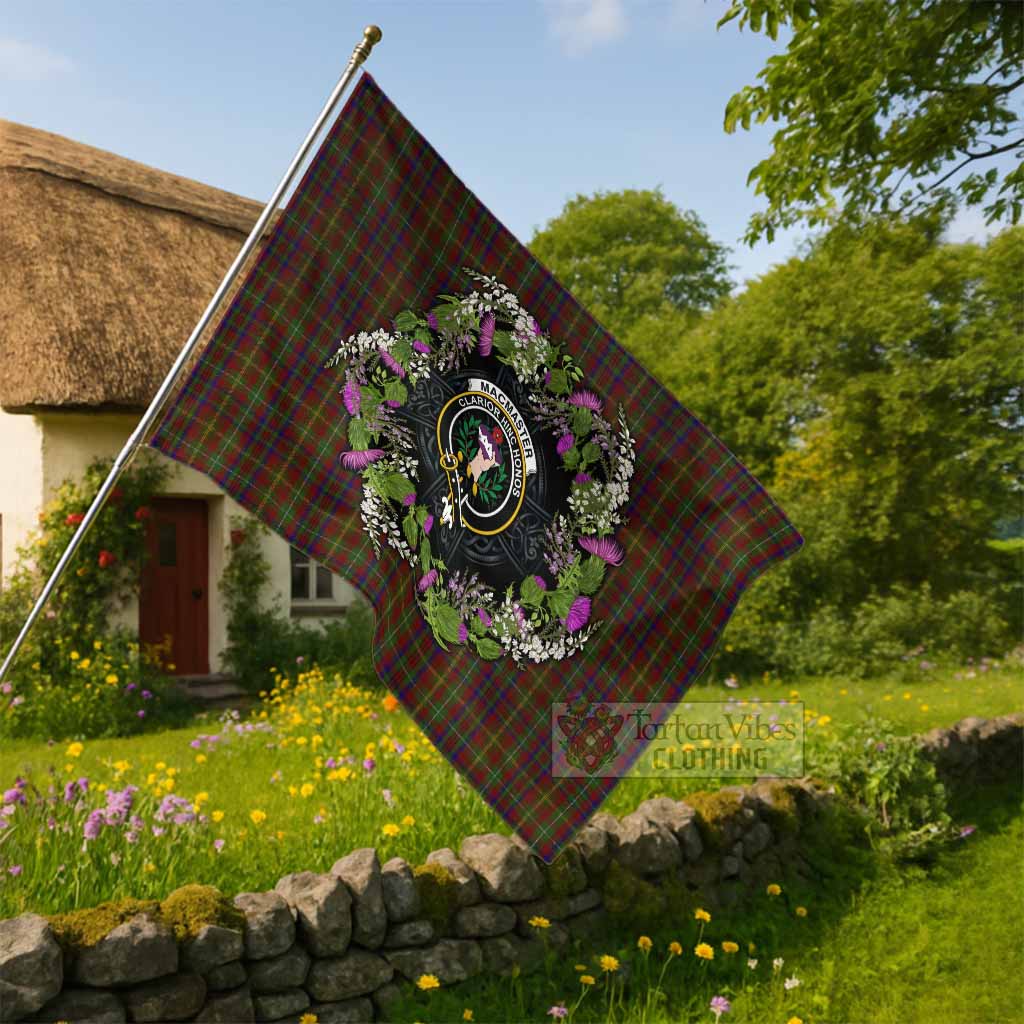 MacMaster (McMaster) Scottish Tartan White Heather With Thistle House Flag Beir Buaidh! - Tartan Vibes Clothing