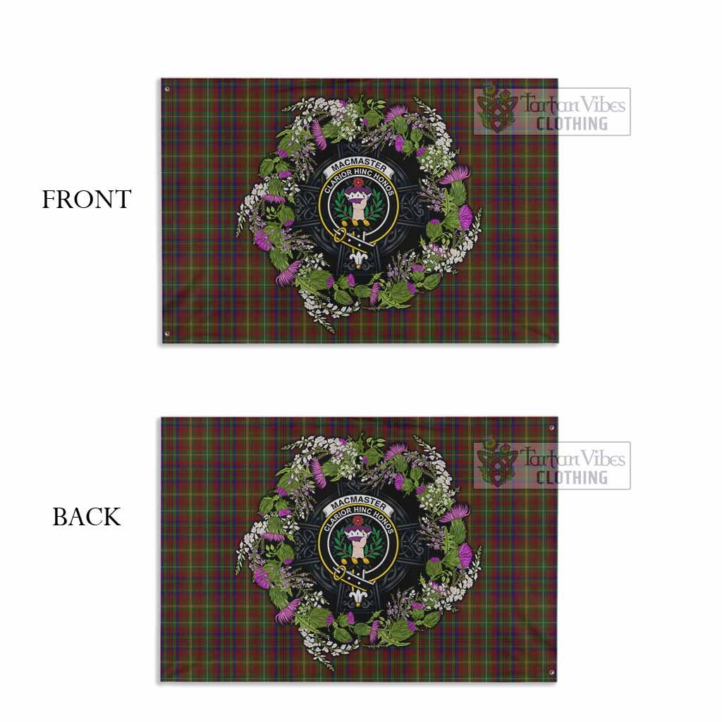 MacMaster (McMaster) Scottish Tartan White Heather With Thistle House Flag Beir Buaidh! - Tartan Vibes Clothing