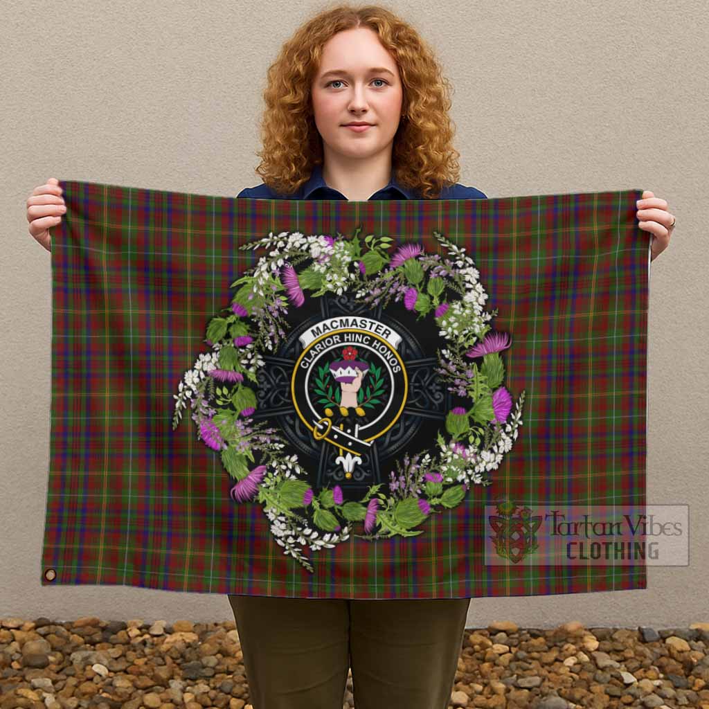 MacMaster (McMaster) Scottish Tartan White Heather With Thistle House Flag Beir Buaidh! - Tartan Vibes Clothing