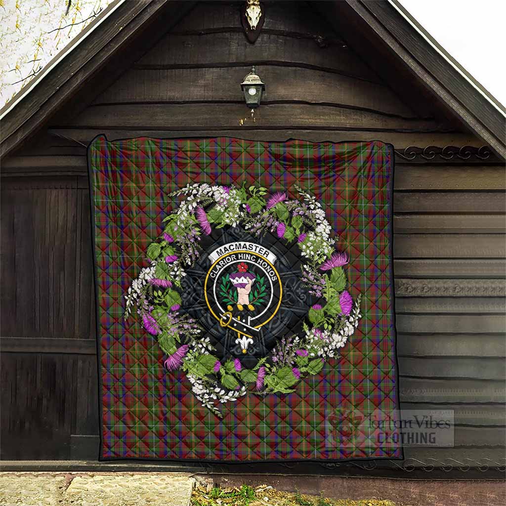 MacMaster (McMaster) Scottish Tartan White Heather With Thistle Premium Quilt Beir Buaidh! - Tartan Vibes Clothing
