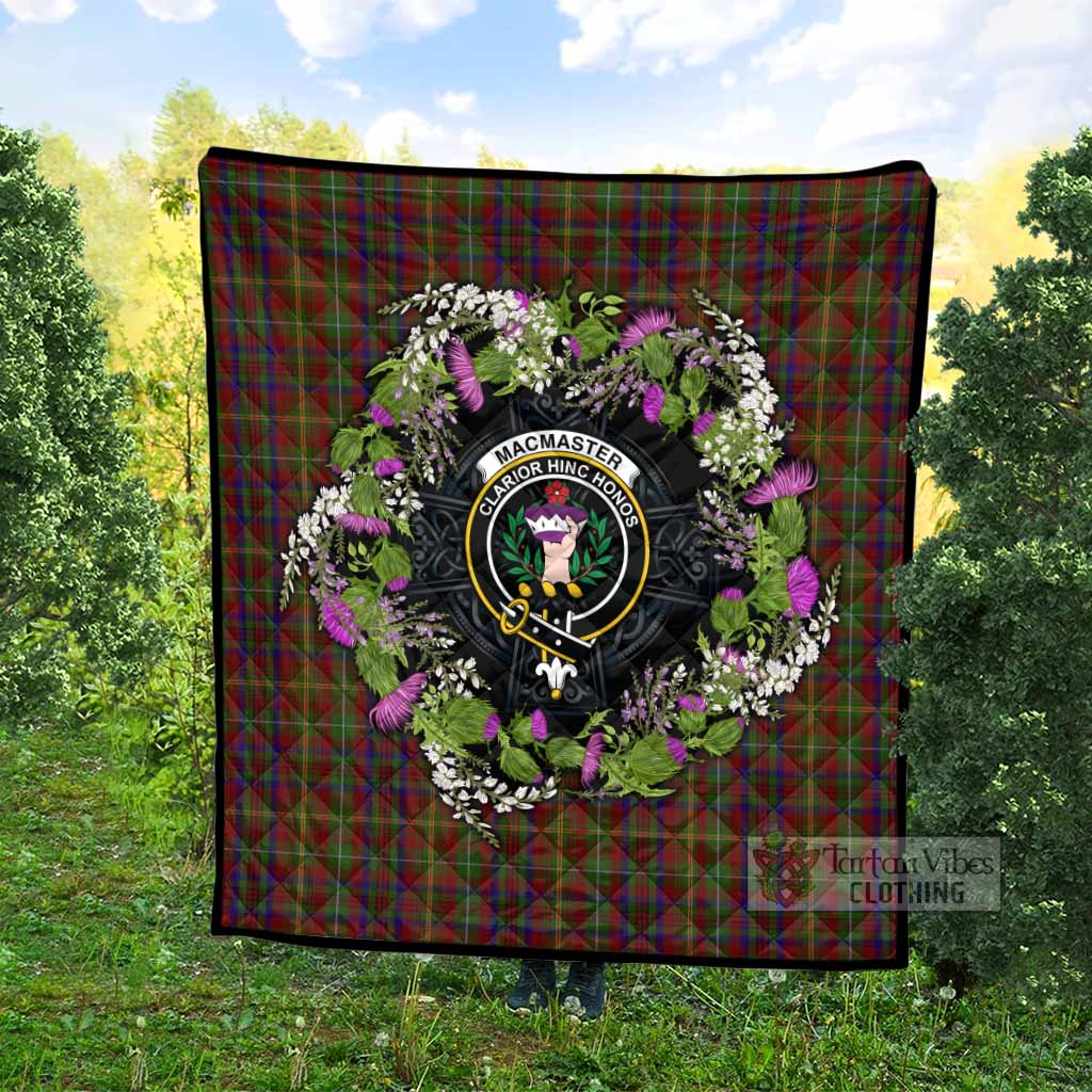 MacMaster (McMaster) Scottish Tartan White Heather With Thistle Premium Quilt Beir Buaidh! - Tartan Vibes Clothing