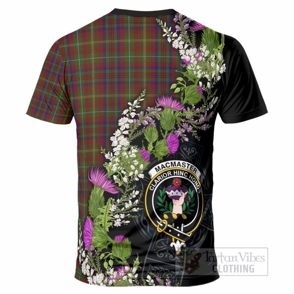 MacMaster (McMaster) Scottish Tartan White Heather With Thistle T-Shirt Beir Buaidh! - Tartan Vibes Clothing