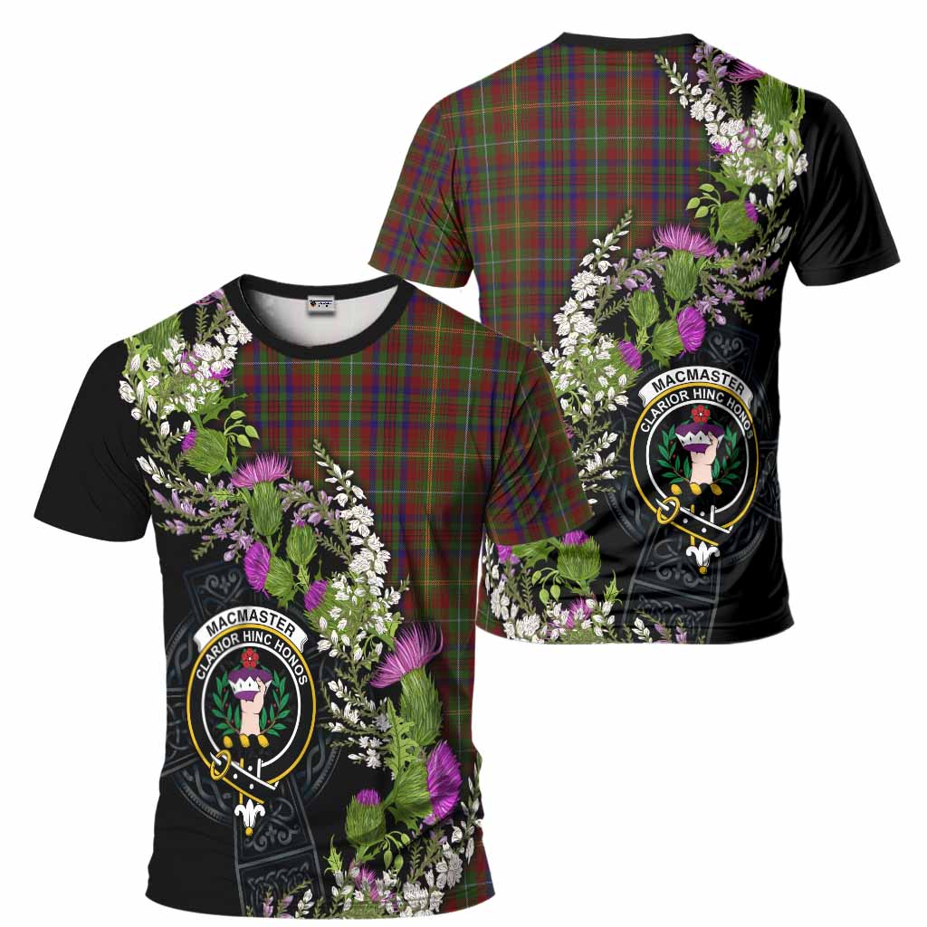 MacMaster (McMaster) Scottish Tartan White Heather With Thistle T-Shirt Beir Buaidh! - Tartan Vibes Clothing