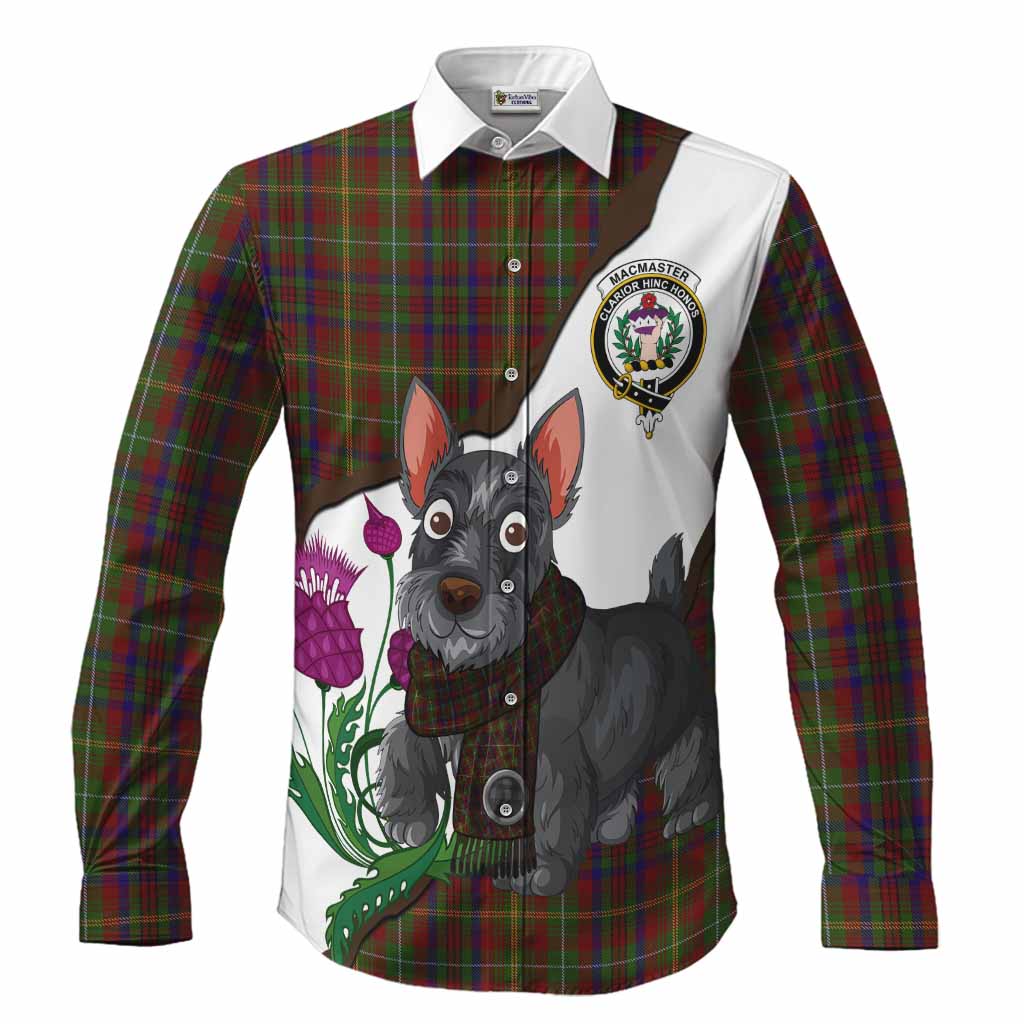 MacMaster (McMaster) Scottish Terrier Tartan Crest Long Sleeve Button Shirts Thistle Heritage Art Men's Shirt S - Tartan Vibes Clothing