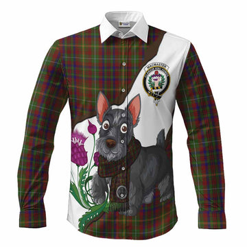 MacMaster (McMaster) Scottish Terrier Tartan Crest Long Sleeve Button Shirts Thistle Heritage Art