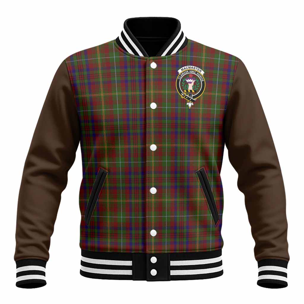 MacMaster (McMaster) Tartan Accent Baseball Jacket with Family Crest Unisex - Tartan Vibes Clothing