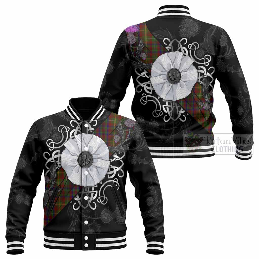 MacMaster (McMaster) Tartan Baseball Jacket Jacobite White Rose - Tartan Vibes Clothing