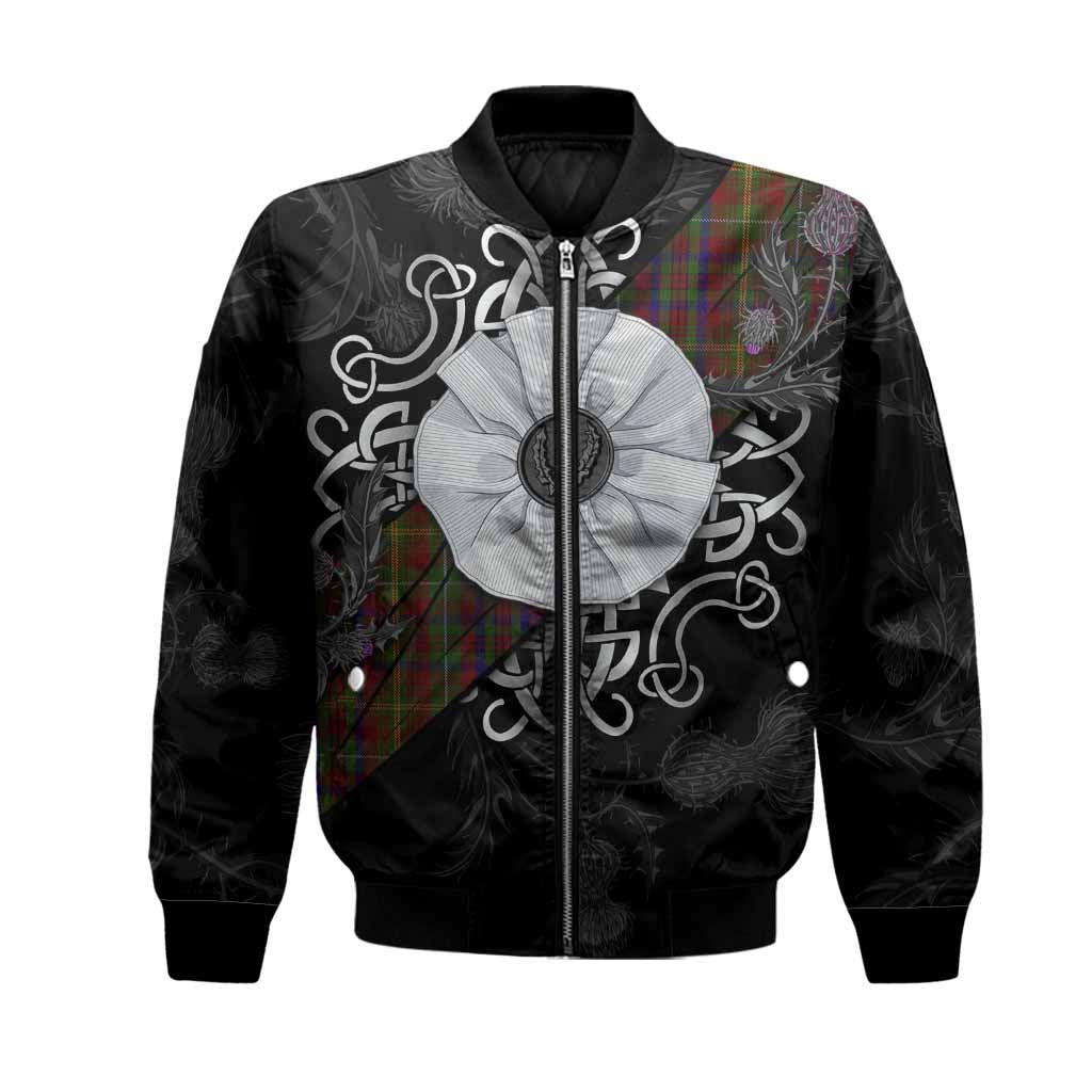 MacMaster (McMaster) Tartan Bomber Jacket Jacobite White Rose Unisex Black - Tartan Vibes Clothing