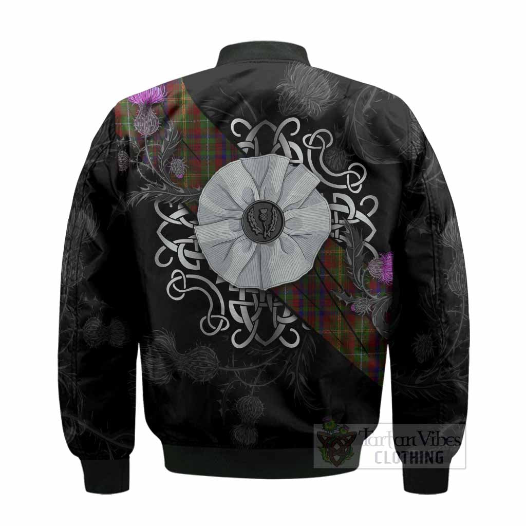 MacMaster (McMaster) Tartan Bomber Jacket Jacobite White Rose - Tartan Vibes Clothing