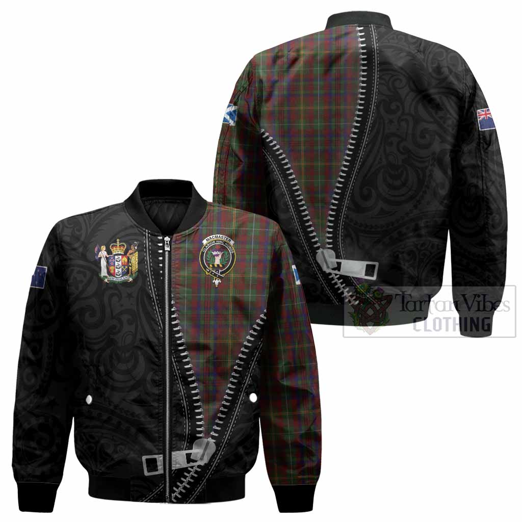 MacMaster (McMaster) Tartan Bomber Jacket New Zealand Pattern Unique Zipper Stylized - Tartan Vibes Clothing