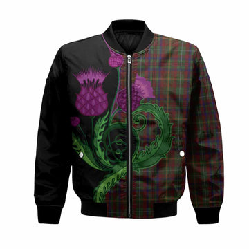 MacMaster (McMaster) Tartan Bomber Jacket Traditional Scottish Thistle