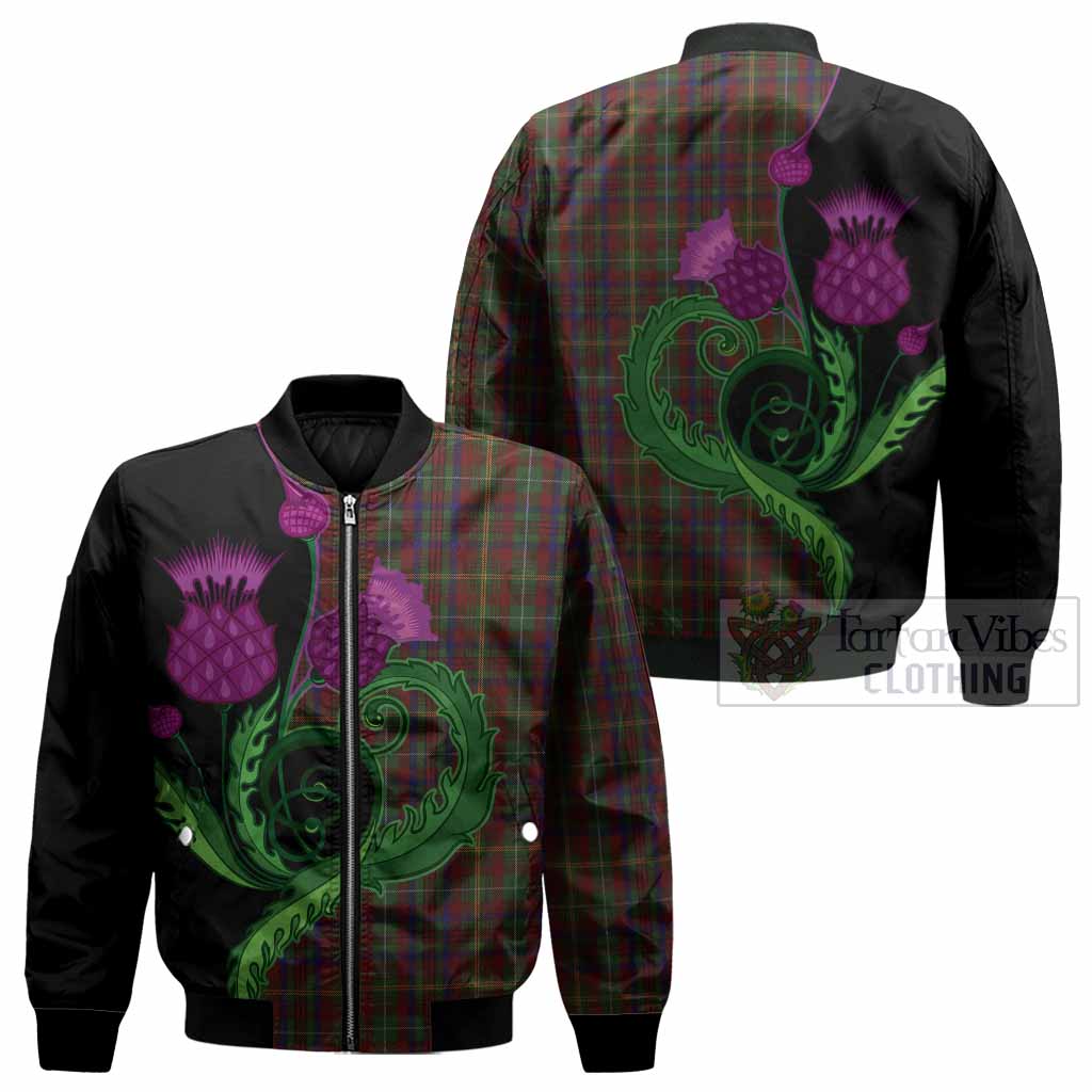 MacMaster (McMaster) Tartan Bomber Jacket Traditional Scottish Thistle