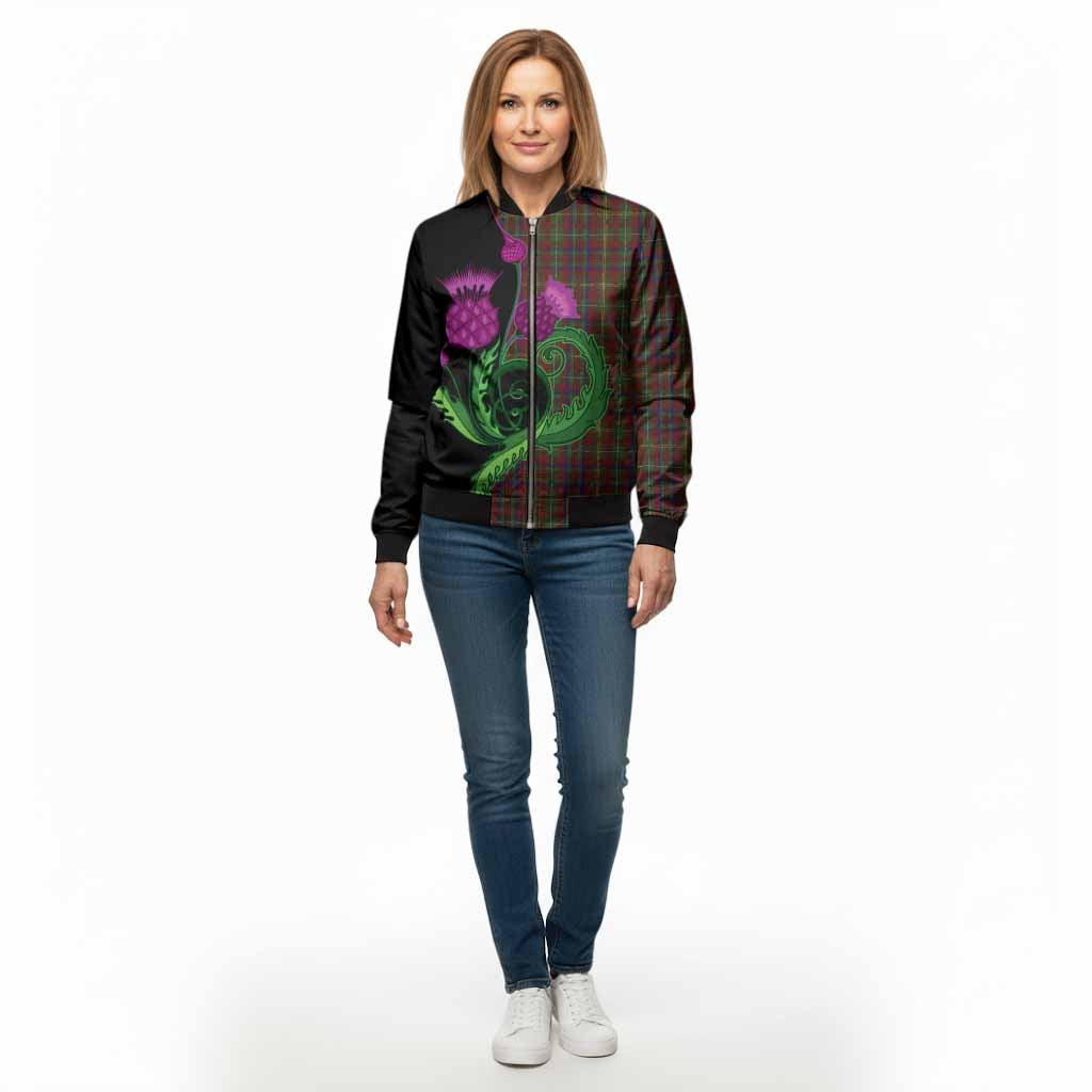 MacMaster (McMaster) Tartan Bomber Jacket Traditional Scottish Thistle