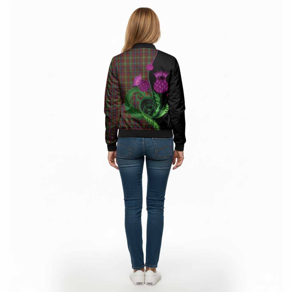 MacMaster (McMaster) Tartan Bomber Jacket Traditional Scottish Thistle