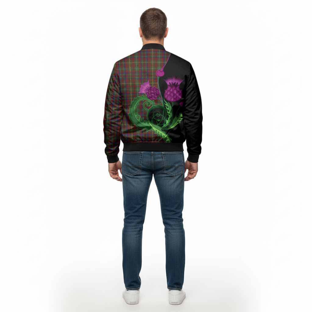 MacMaster (McMaster) Tartan Bomber Jacket Traditional Scottish Thistle