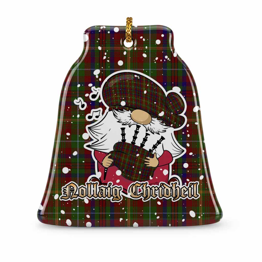 MacMaster (McMaster) Tartan Ceramic Bell Ornament Gnome Bagpiper - Chistmas Tree Decor 1 Piece - Tartan Vibes Clothing