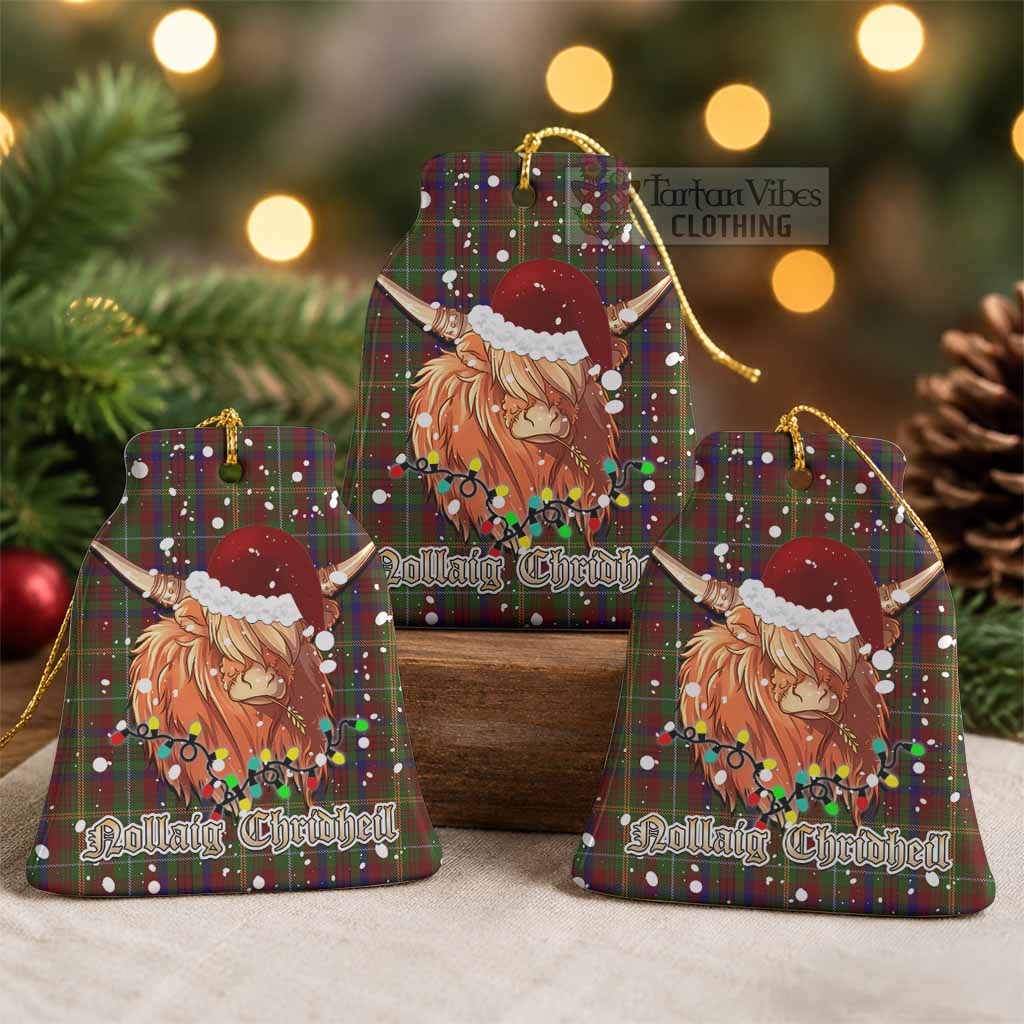 MacMaster (McMaster) Tartan Ceramic Bell Ornament Mister Coo - Highlander Decor Pack of 3 - Tartan Vibes Clothing