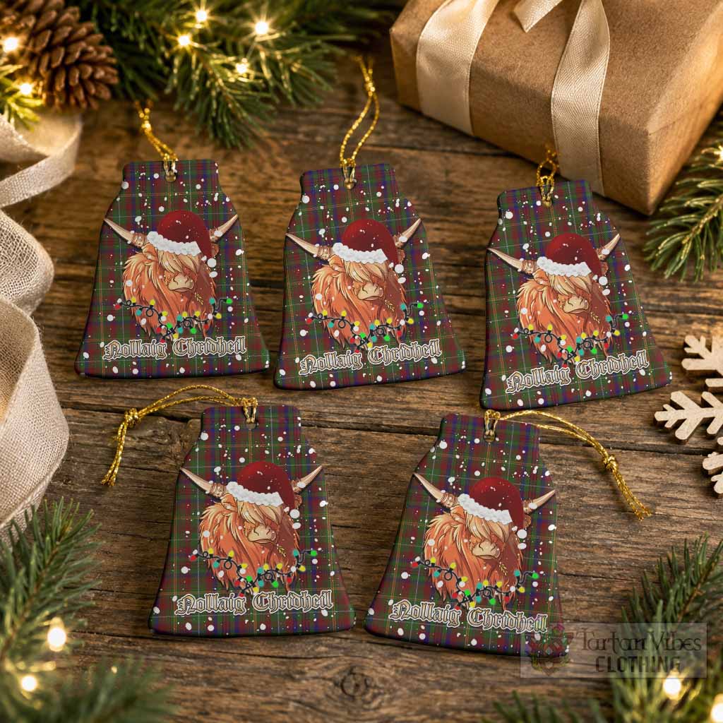 MacMaster (McMaster) Tartan Ceramic Bell Ornament Mister Coo - Highlander Decor Pack of 5 - Tartan Vibes Clothing