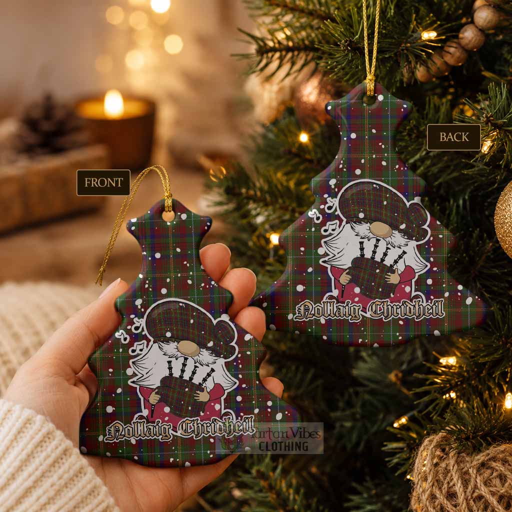 MacMaster (McMaster) Tartan Ceramic Christmas Tree Ornament Gnome Bagpiper - Chistmas Tree Decor - Tartan Vibes Clothing