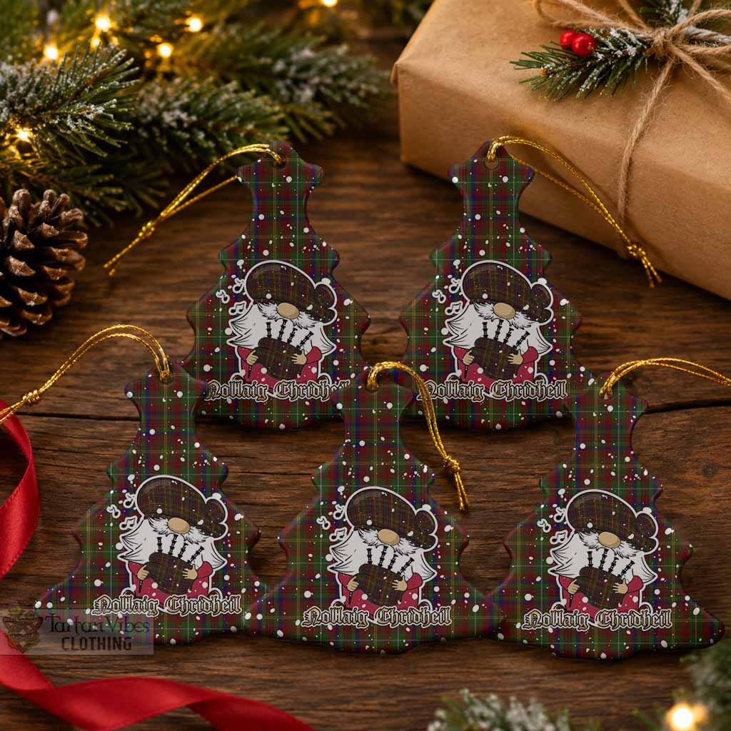 MacMaster (McMaster) Tartan Ceramic Christmas Tree Ornament Gnome Bagpiper - Chistmas Tree Decor Pack of 5 - Tartan Vibes Clothing