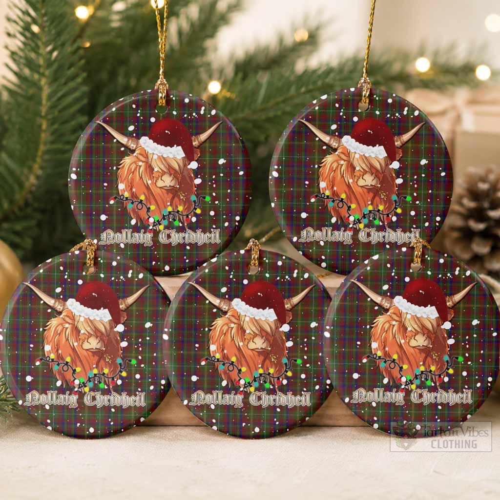 MacMaster (McMaster) Tartan Ceramic Circle Ornament Mister Coo - Highlander Decor Pack of 5 - Tartan Vibes Clothing