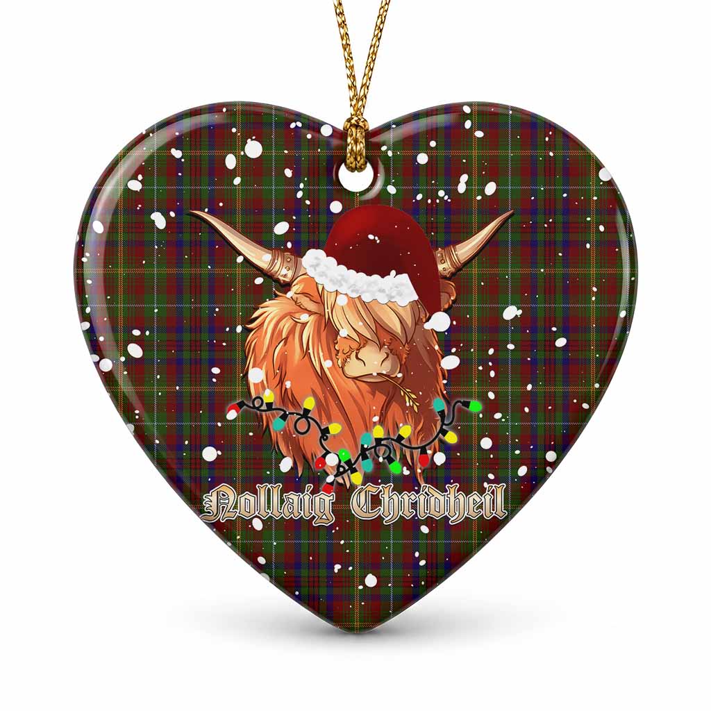 MacMaster (McMaster) Tartan Ceramic Heart Ornament Mister Coo - Highlander Decor 1 Piece - Tartan Vibes Clothing