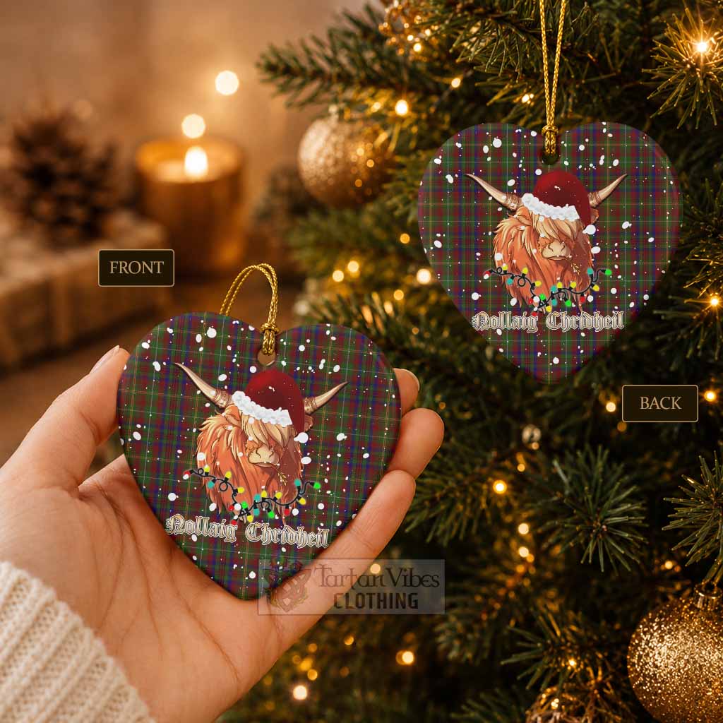 MacMaster (McMaster) Tartan Ceramic Heart Ornament Mister Coo - Highlander Decor - Tartan Vibes Clothing