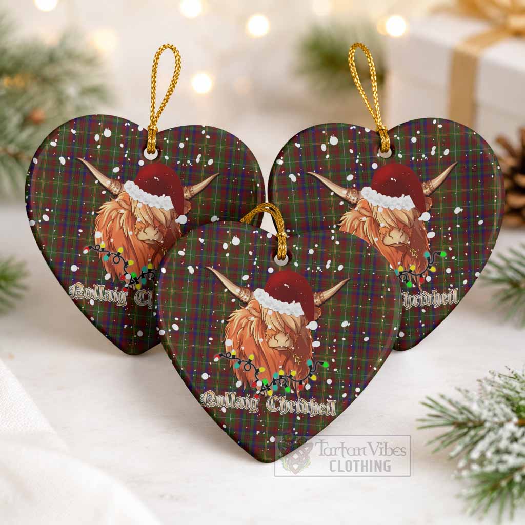 MacMaster (McMaster) Tartan Ceramic Heart Ornament Mister Coo - Highlander Decor Pack of 3 - Tartan Vibes Clothing