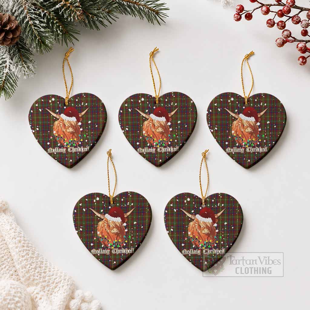 MacMaster (McMaster) Tartan Ceramic Heart Ornament Mister Coo - Highlander Decor Pack of 5 - Tartan Vibes Clothing