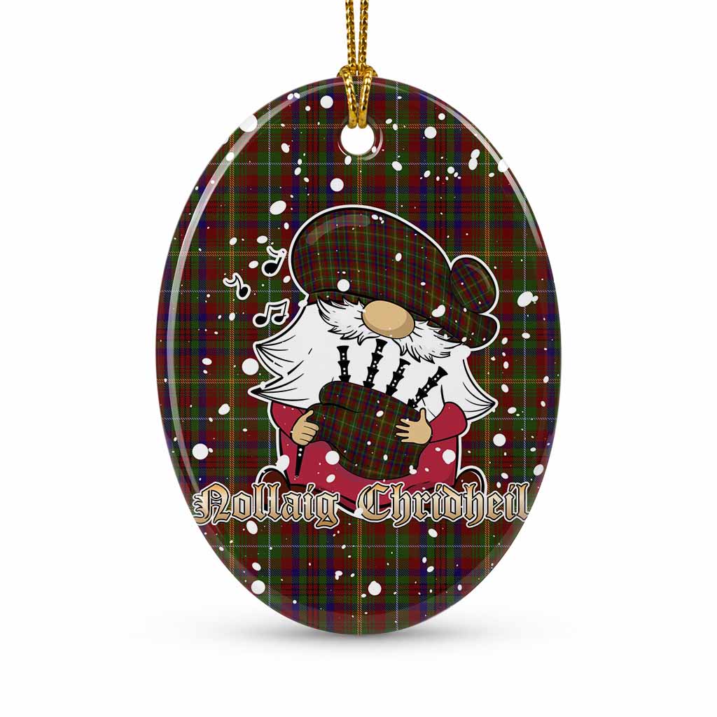 MacMaster (McMaster) Tartan Ceramic Oval Ornament Gnome Bagpiper - Chistmas Tree Decor 1 Piece - Tartan Vibes Clothing