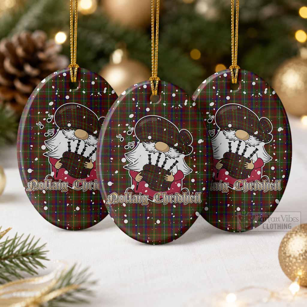 MacMaster (McMaster) Tartan Ceramic Oval Ornament Gnome Bagpiper - Chistmas Tree Decor Pack of 3 - Tartan Vibes Clothing