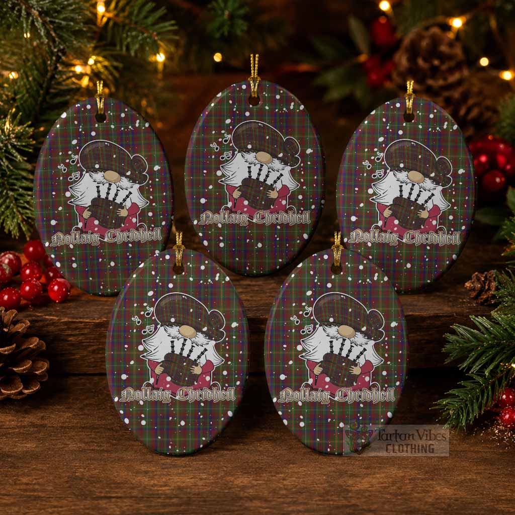 MacMaster (McMaster) Tartan Ceramic Oval Ornament Gnome Bagpiper - Chistmas Tree Decor Pack of 5 - Tartan Vibes Clothing
