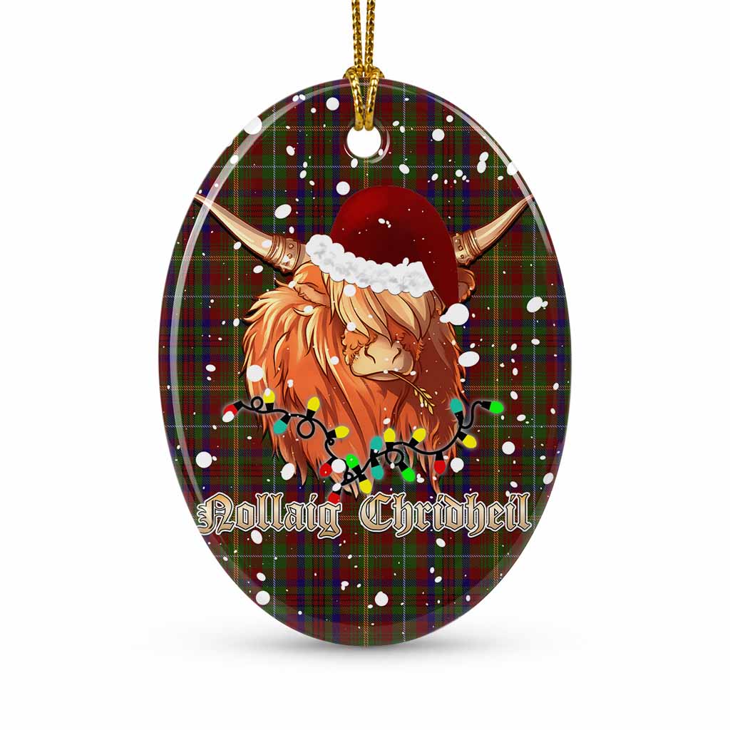 MacMaster (McMaster) Tartan Ceramic Oval Ornament Mister Coo - Highlander Decor 1 Piece - Tartan Vibes Clothing