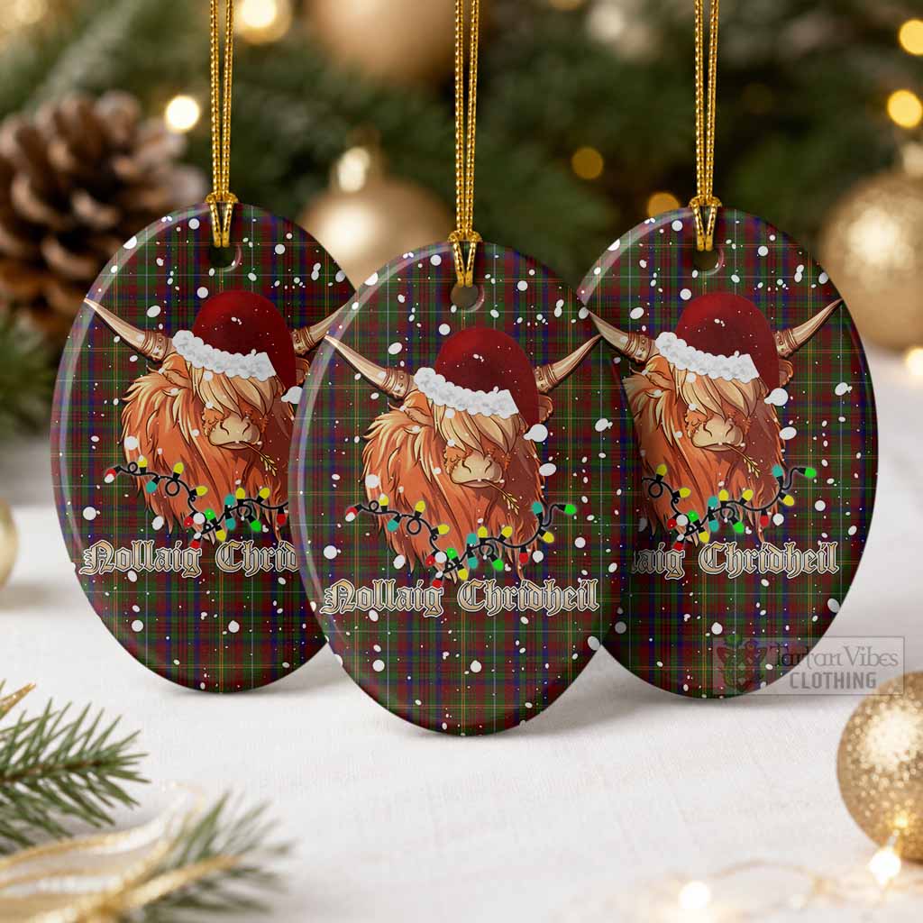 MacMaster (McMaster) Tartan Ceramic Oval Ornament Mister Coo - Highlander Decor Pack of 3 - Tartan Vibes Clothing