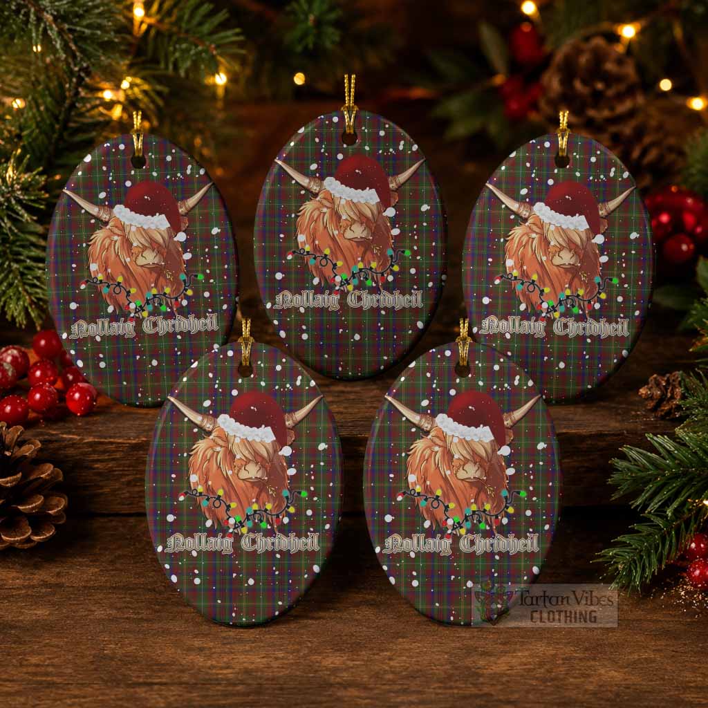 MacMaster (McMaster) Tartan Ceramic Oval Ornament Mister Coo - Highlander Decor Pack of 5 - Tartan Vibes Clothing