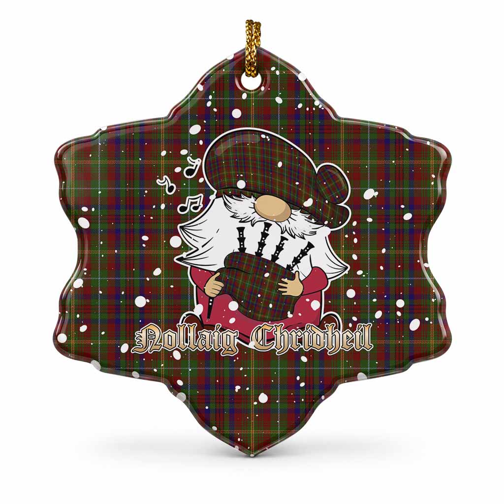 MacMaster (McMaster) Tartan Ceramic Snow Flake Ornament Gnome Bagpiper - Chistmas Tree Decor 1 Piece - Tartan Vibes Clothing