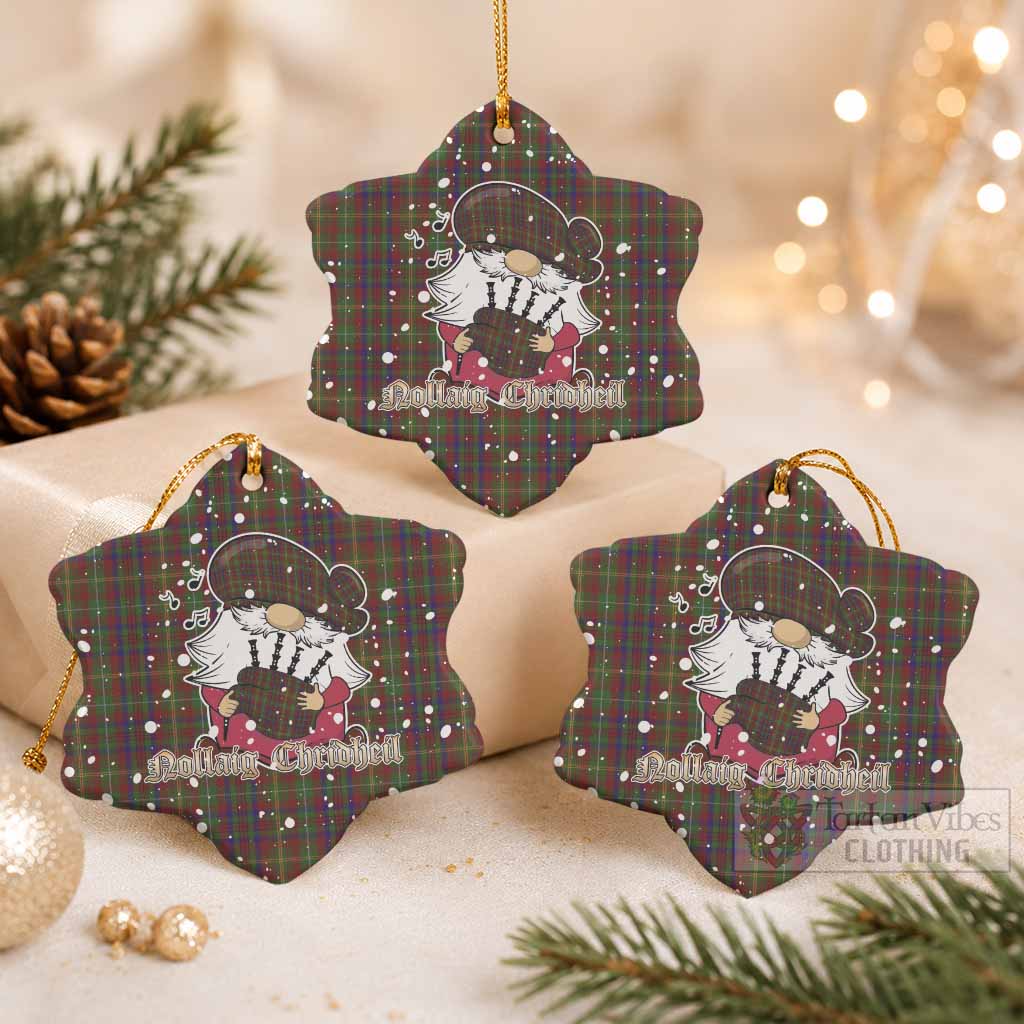 MacMaster (McMaster) Tartan Ceramic Snow Flake Ornament Gnome Bagpiper - Chistmas Tree Decor Pack of 3 - Tartan Vibes Clothing