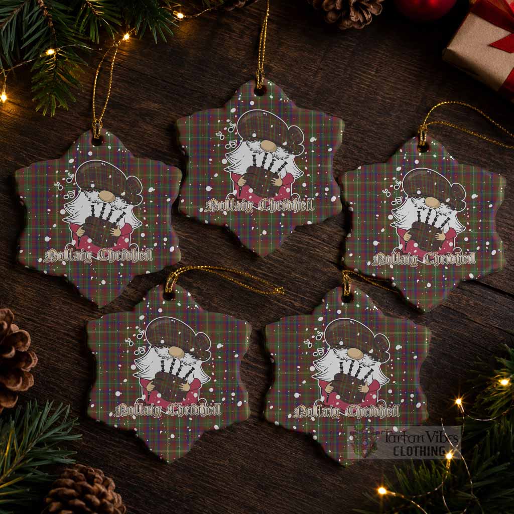 MacMaster (McMaster) Tartan Ceramic Snow Flake Ornament Gnome Bagpiper - Chistmas Tree Decor Pack of 5 - Tartan Vibes Clothing