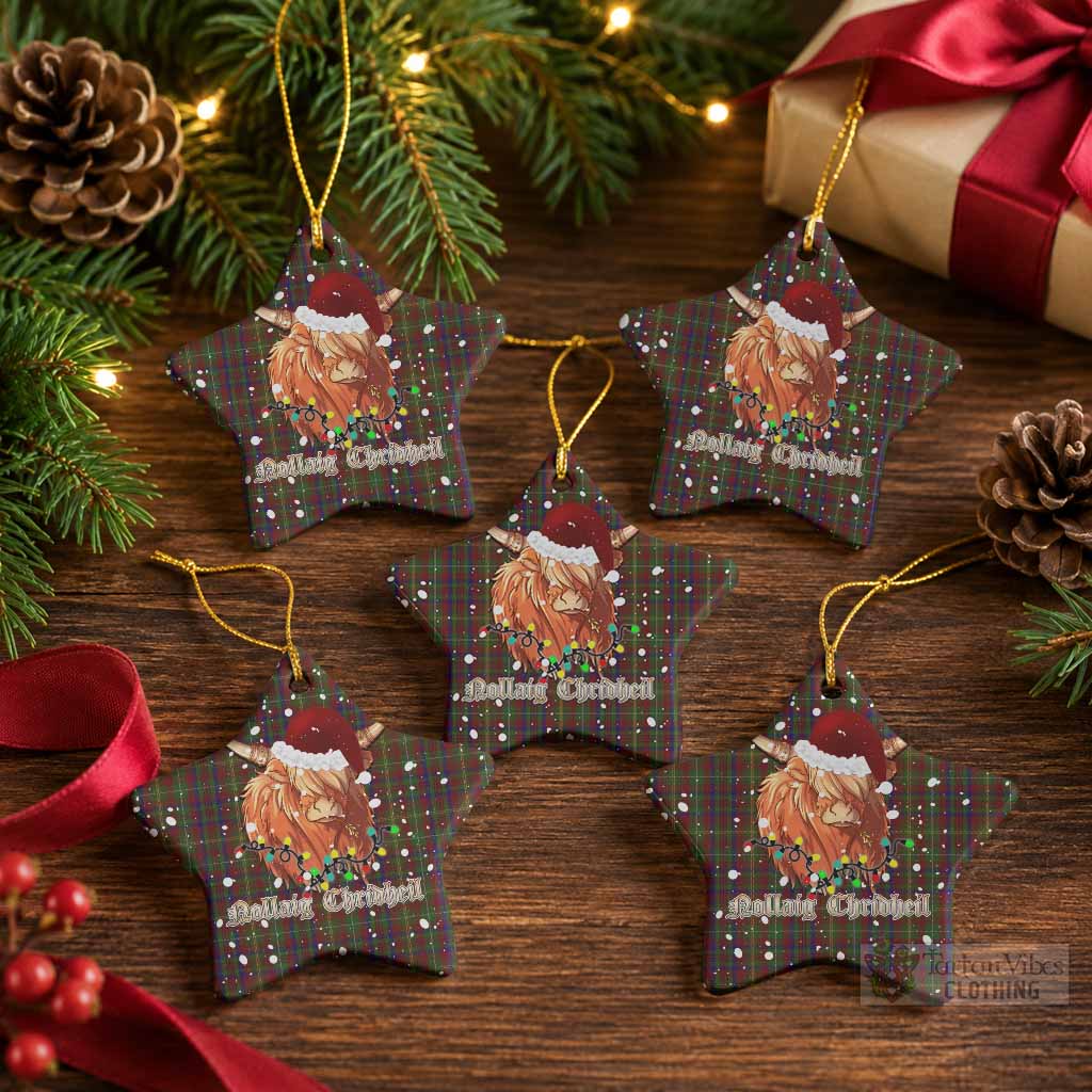 MacMaster (McMaster) Tartan Ceramic Star Ornament Mister Coo - Highlander Decor Pack of 5 - Tartan Vibes Clothing