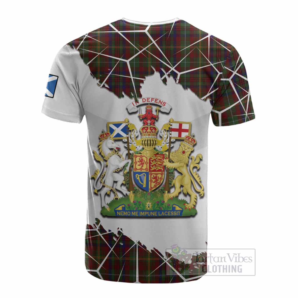 MacMaster (McMaster) Tartan Cotton T-shirt with Family Crest and Lion Rampant Grunge Style