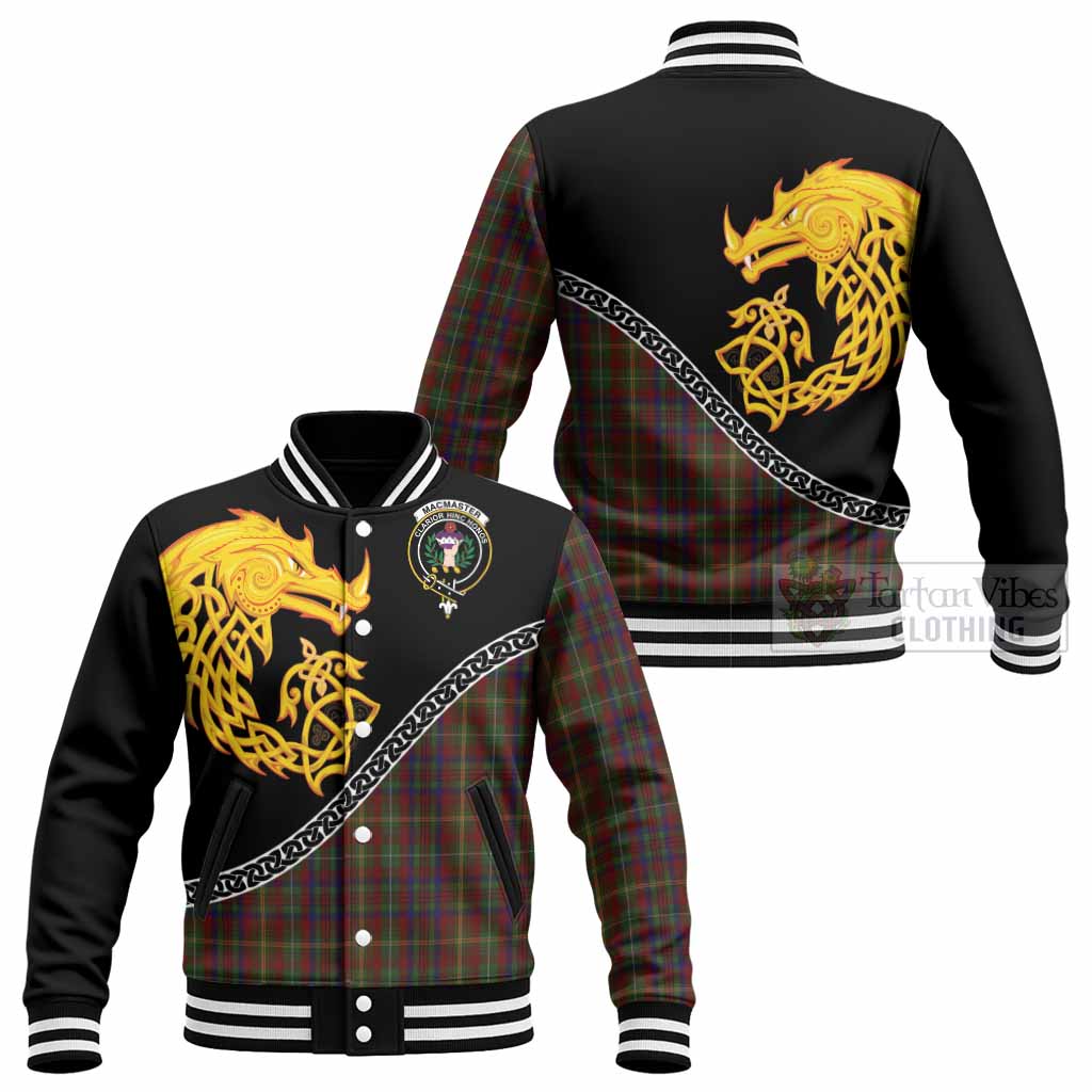MacMaster (McMaster) Tartan Crest Baseball Jacket Legendary Dragon Knot Half Style - Tartan Vibes Clothing