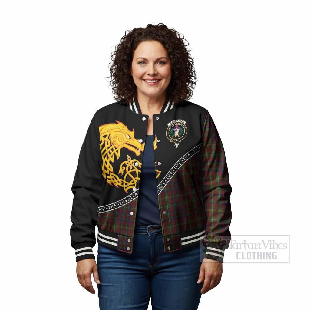 MacMaster (McMaster) Tartan Crest Baseball Jacket Legendary Dragon Knot Half Style - Tartan Vibes Clothing